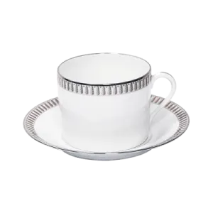 Plumes Platinum Cappuccino Cup & Saucer