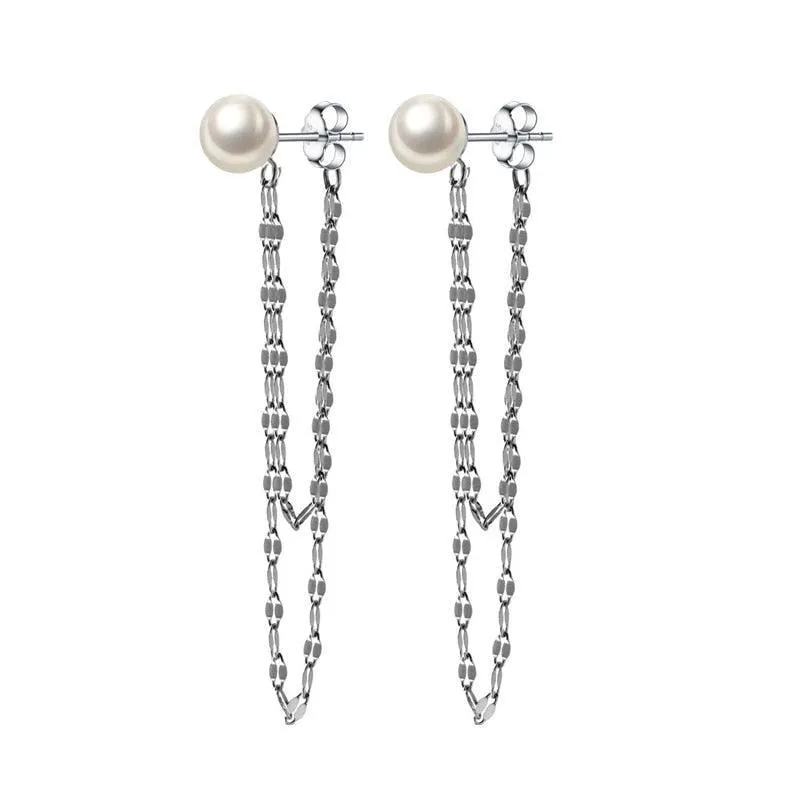 Posh Dangly Pearl Earrings