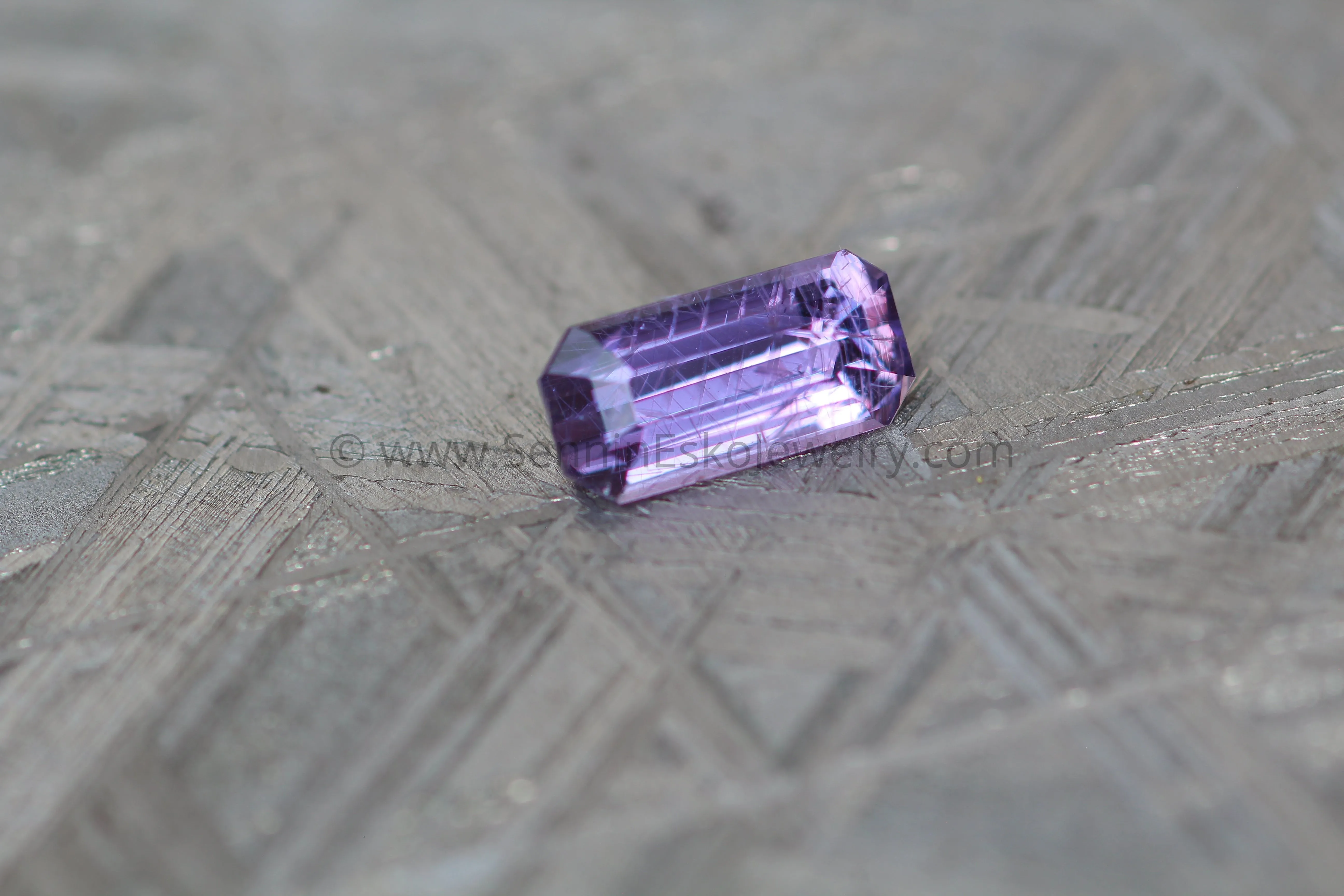 Purple Sapphire Long Octagon -  0.85 carats, Step Cut - Saturated Purple Sapphire - 7.4x3.6mm