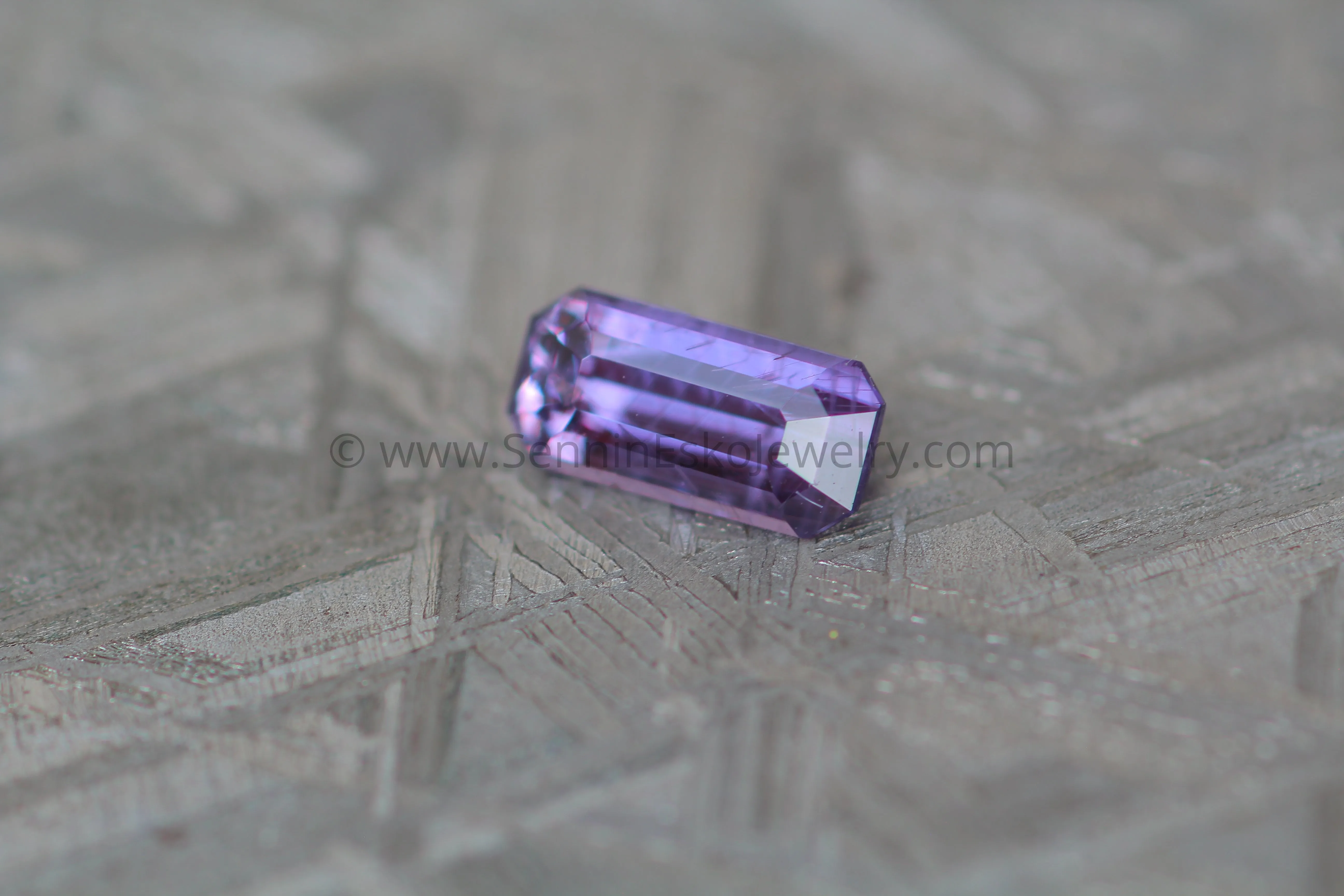 Purple Sapphire Long Octagon -  0.85 carats, Step Cut - Saturated Purple Sapphire - 7.4x3.6mm