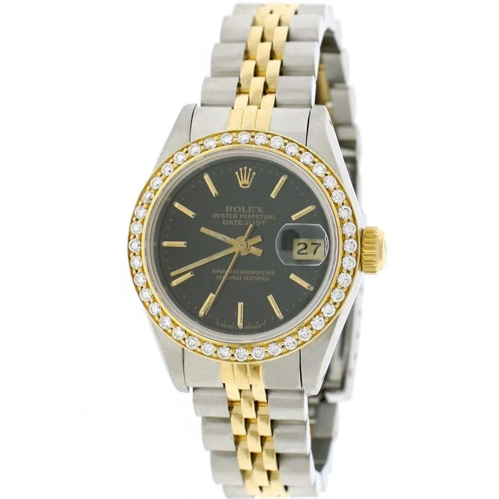 Rolex Datejust 2-Tone 26mm Factory Stick Dial/Custom Diamond Bezel Jubilee Watch TFJ-142508072