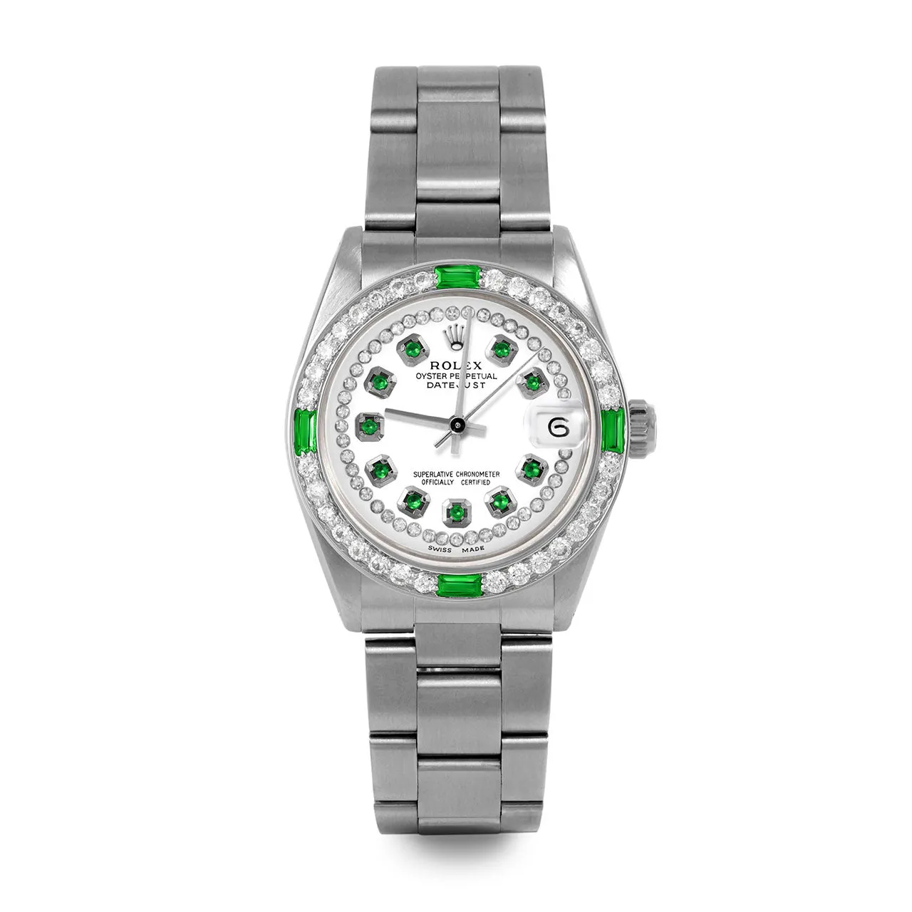 Rolex Datejust 31mm | 6827-SS-WHT-STRE-4EMD-OYS