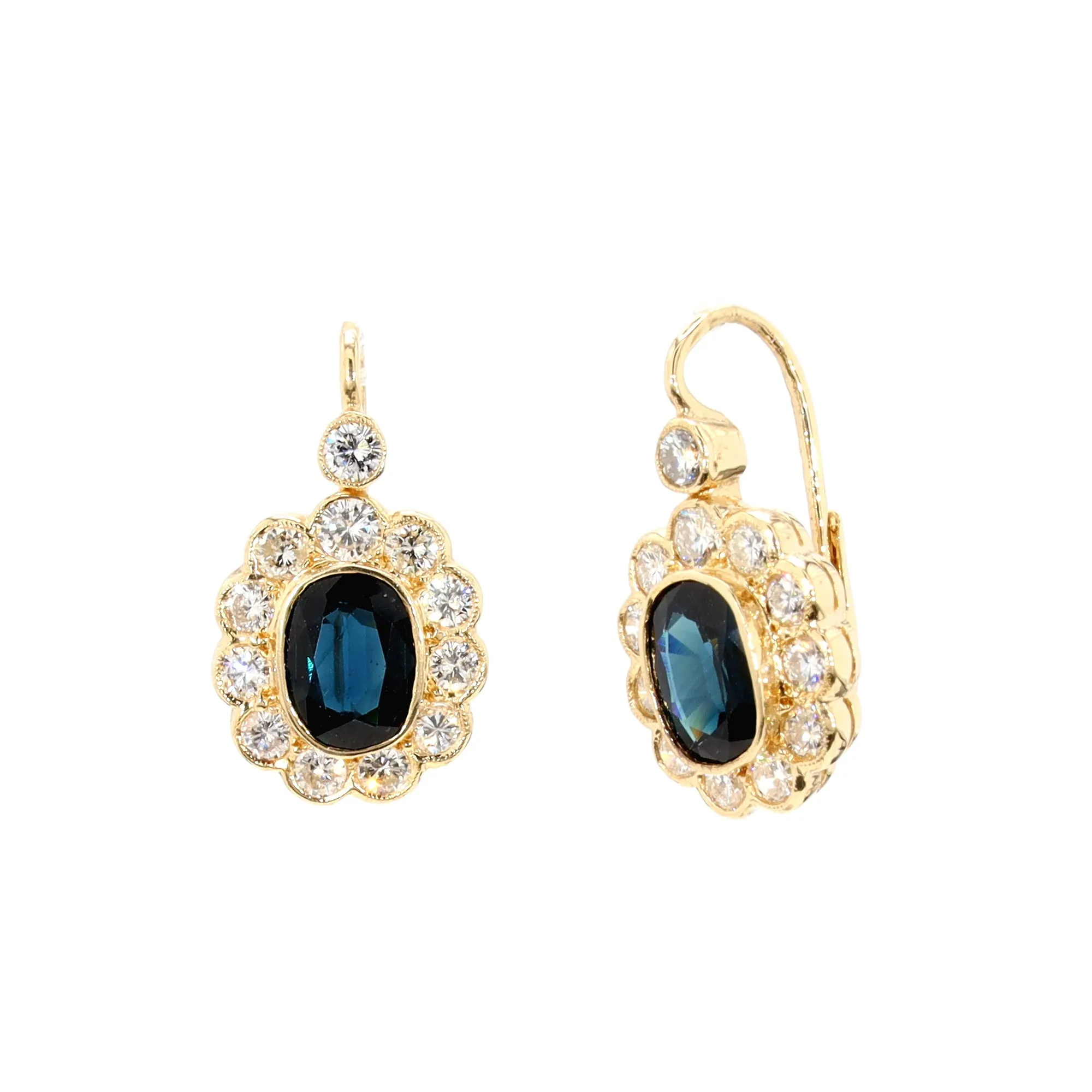 Sapphire and Diamond Earrings