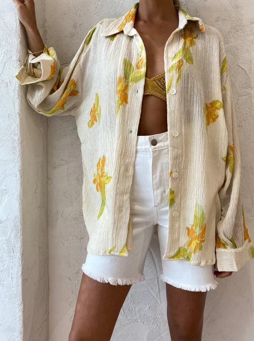 Savannah Morrow Havana Button Up in Emilia