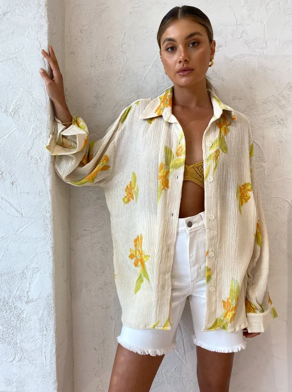 Savannah Morrow Havana Button Up in Emilia