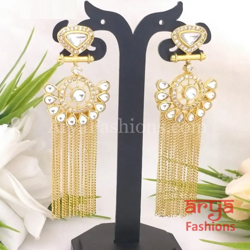 Shamiya Golden Rajwadi Kundan Earrings