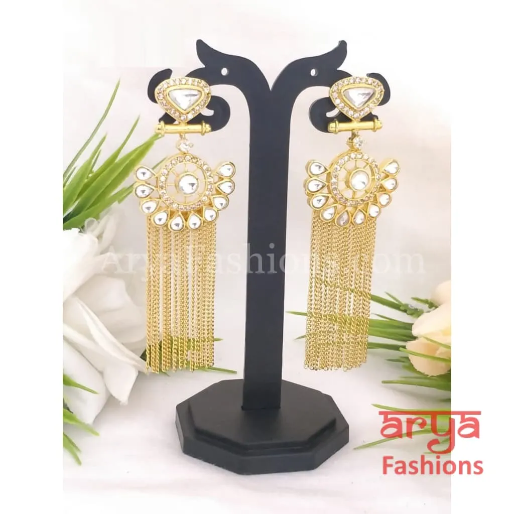 Shamiya Golden Rajwadi Kundan Earrings