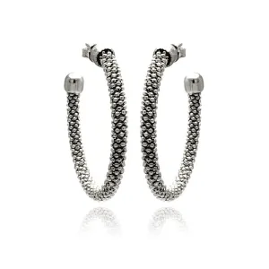 Silver 925 Rhodium Plated Hoop Earrings