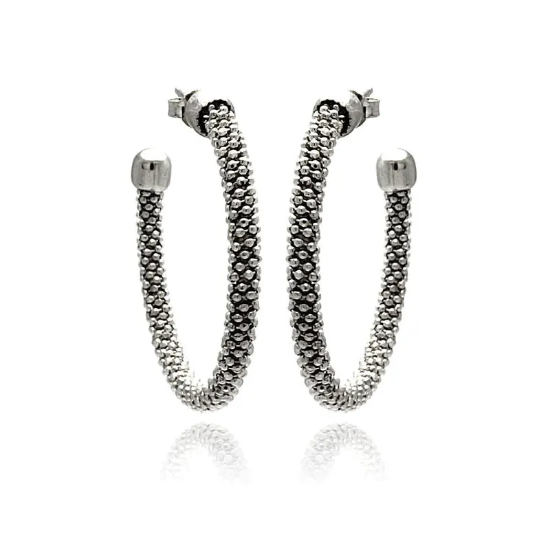 Silver 925 Rhodium Plated Hoop Earrings