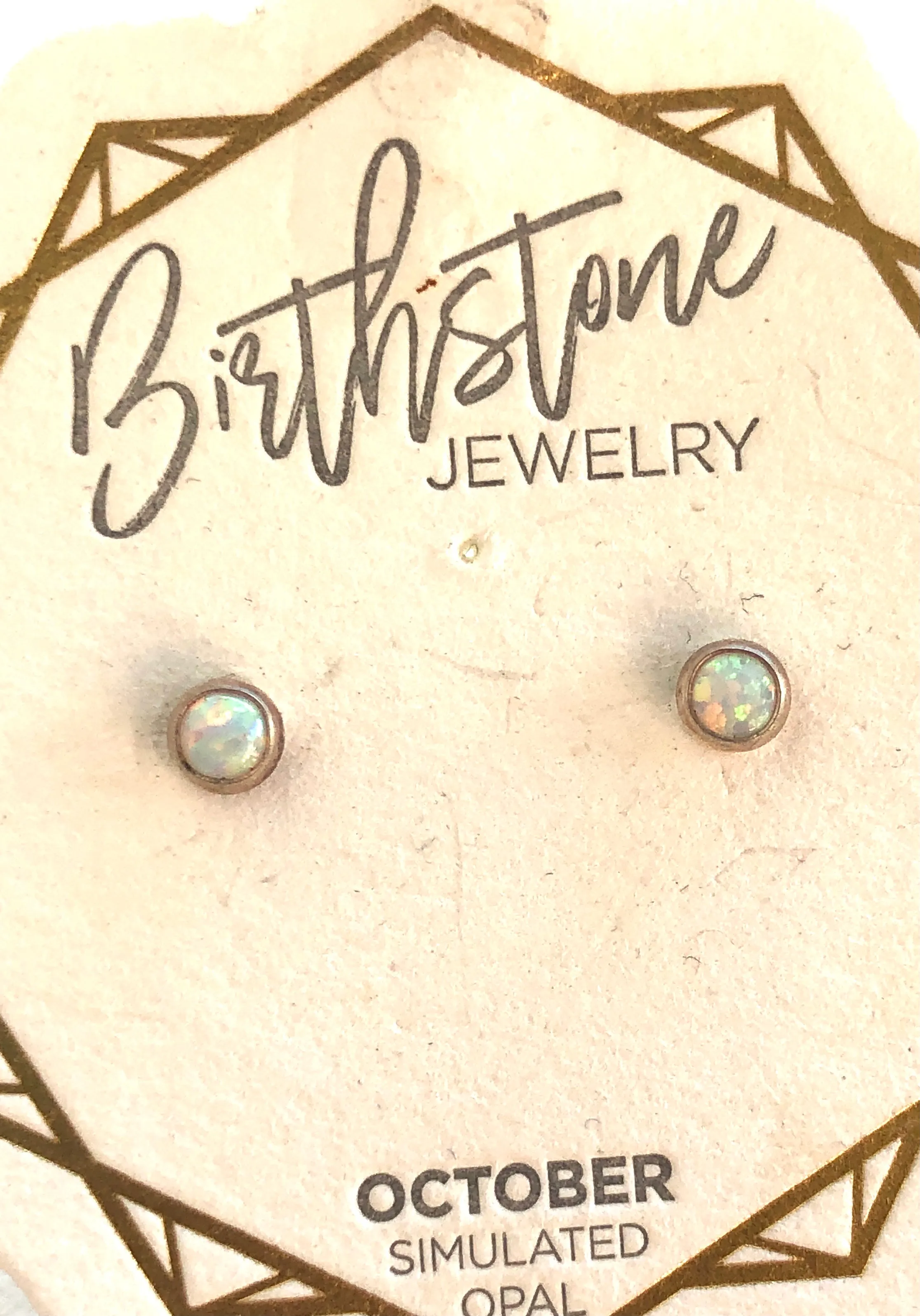 SILVER BIRTHSTONE STUD EARRINGS