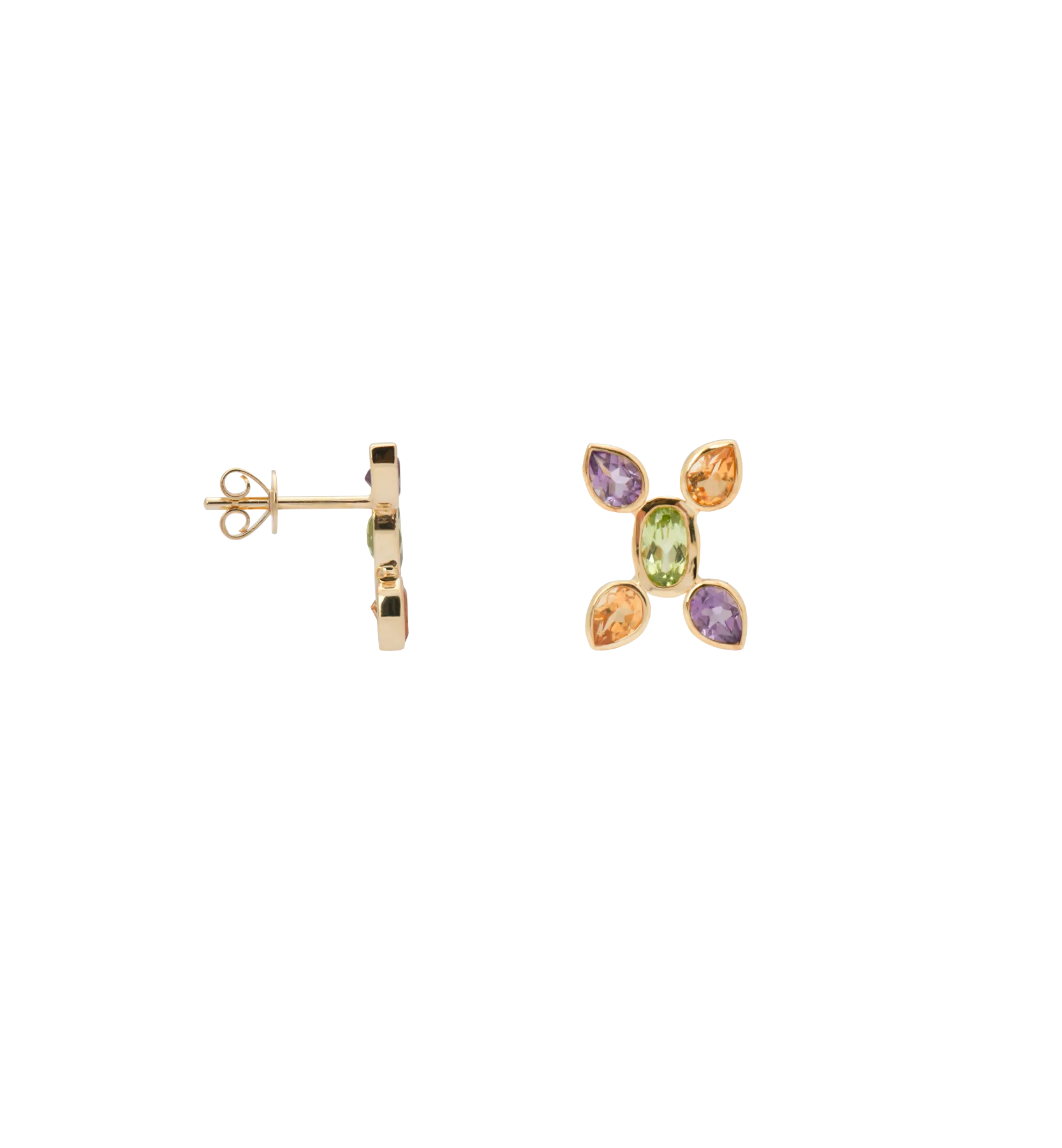 Single Kaleidoscope X Stud Earring 14K