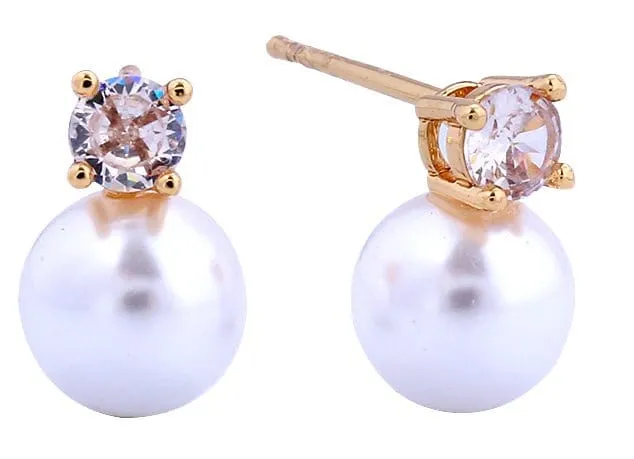 SJE311101 14K Dipped Pearl Drop Post Earrings