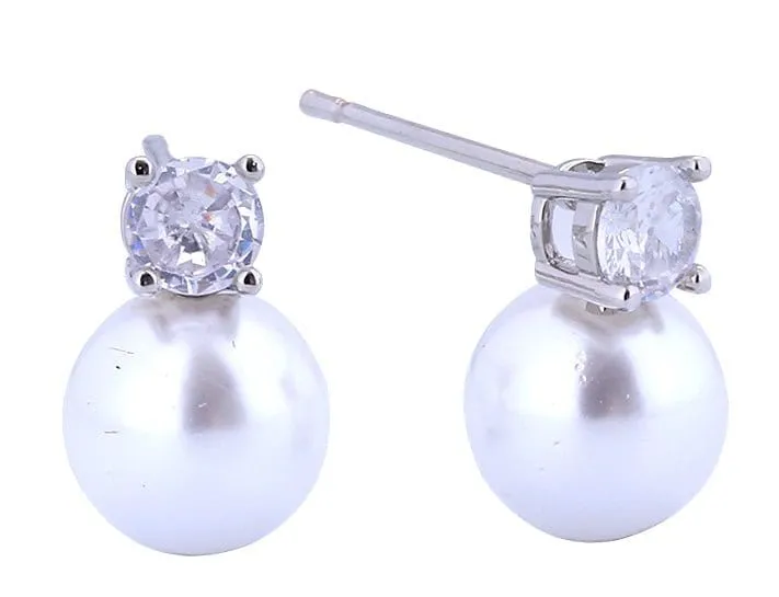 SJE311101 14K Dipped Pearl Drop Post Earrings