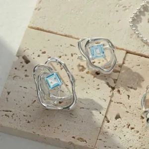 Sky Blue Topaz  Earrings -925 Sterling Silver