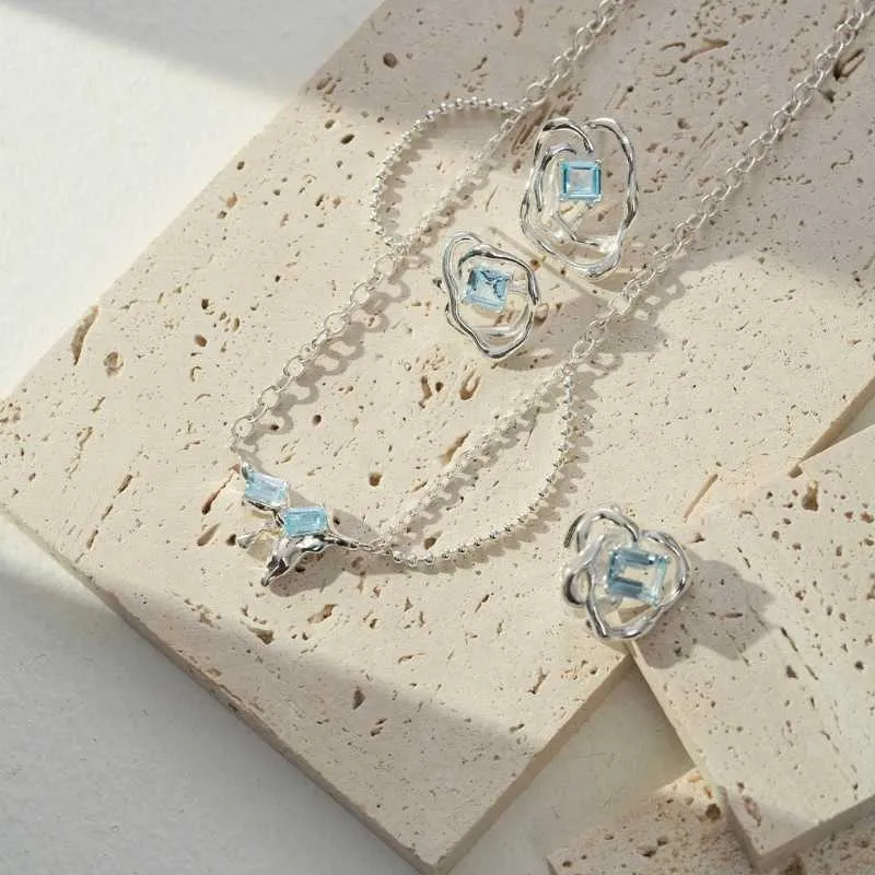 Sky Blue Topaz  Earrings -925 Sterling Silver