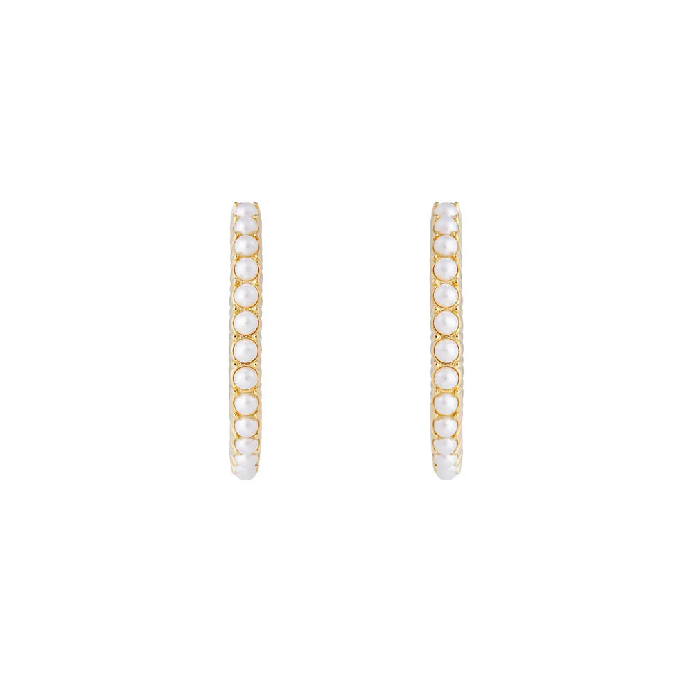 SLIM CRYSTAL PEARL MAXI HOOPS