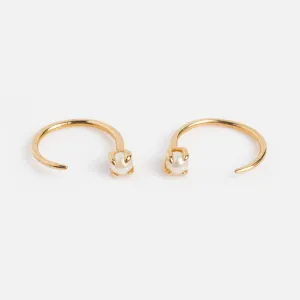 Solid Gold Pearl Ear Huggers