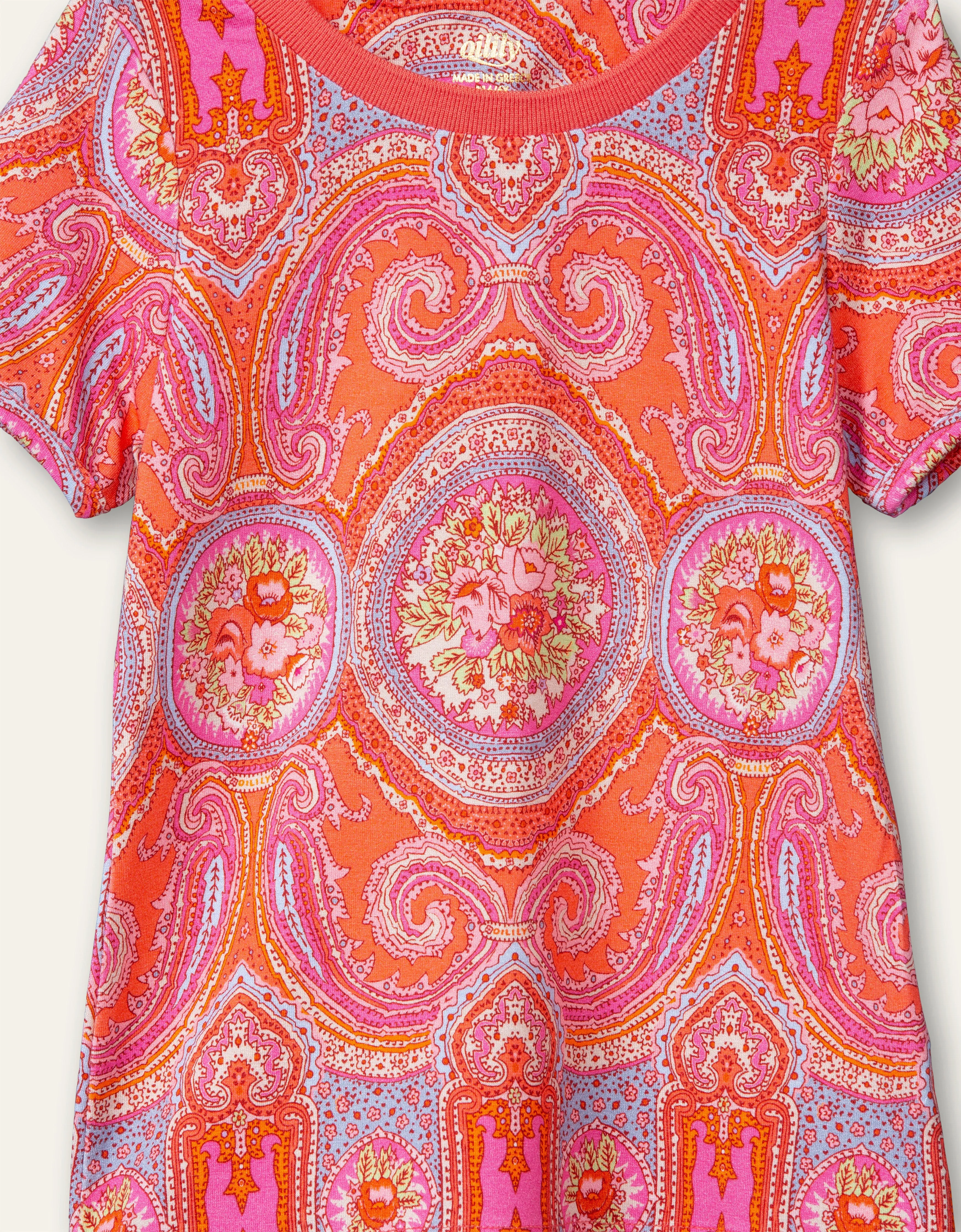 SS21 Oilily Girls Tof Coral Paisley Rose T-Shirt 15