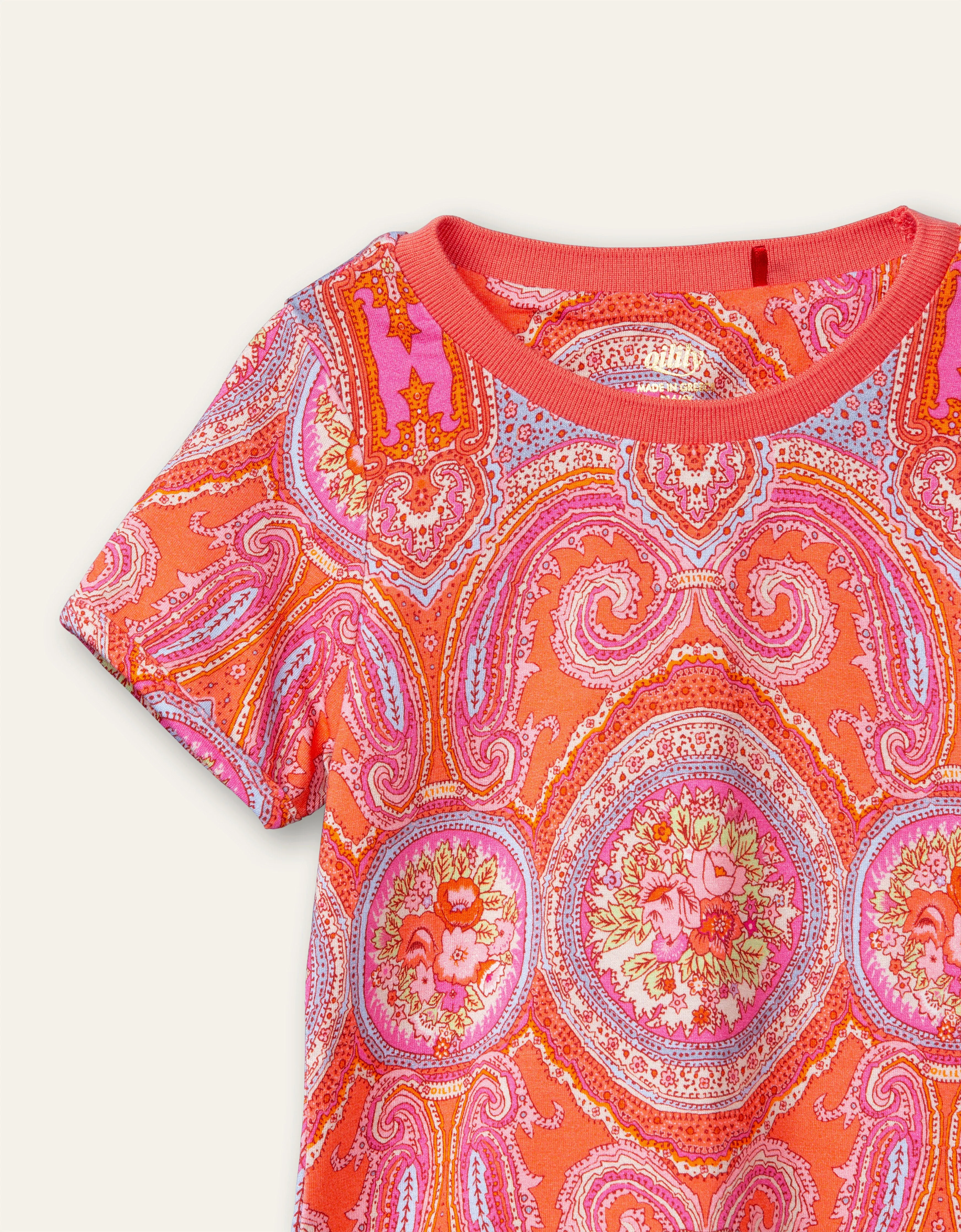 SS21 Oilily Girls Tof Coral Paisley Rose T-Shirt 15