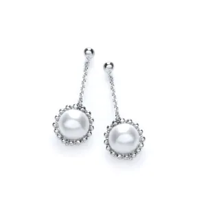 Sterling Silver Freshwater Pearl Drop Earrings