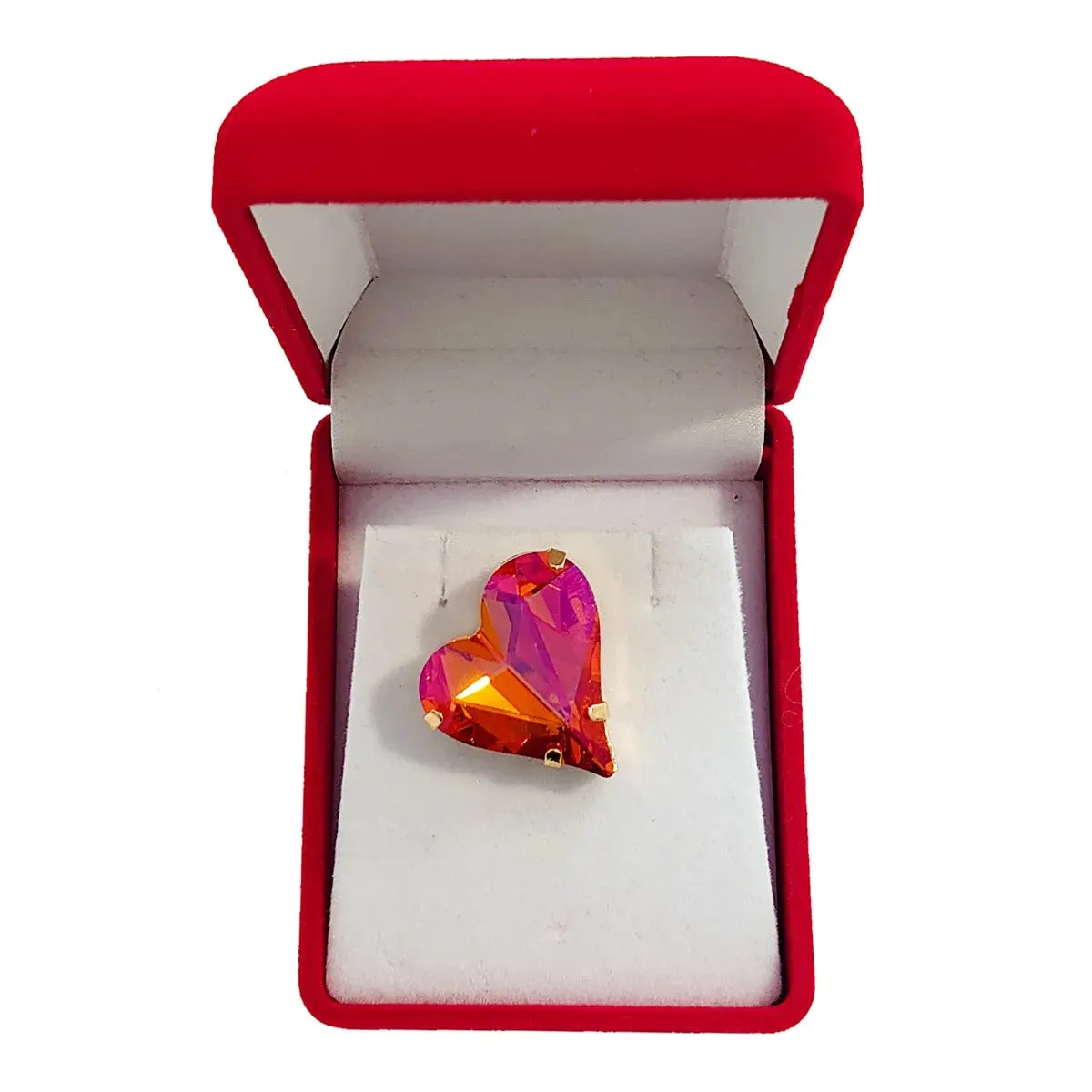 Swarovski Crystals Heart Brooch