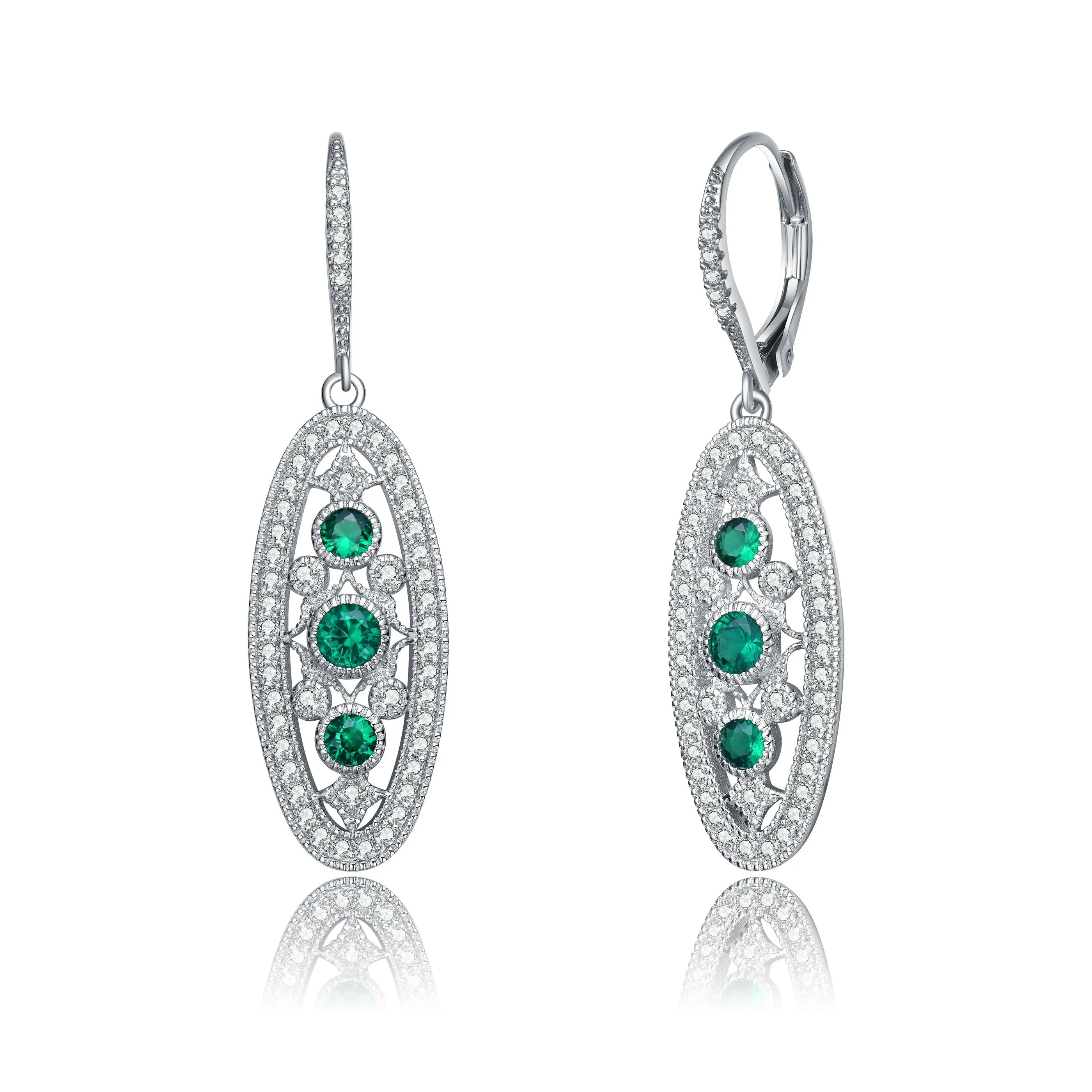 Sylvie Zirconia Oval Drop Earrings