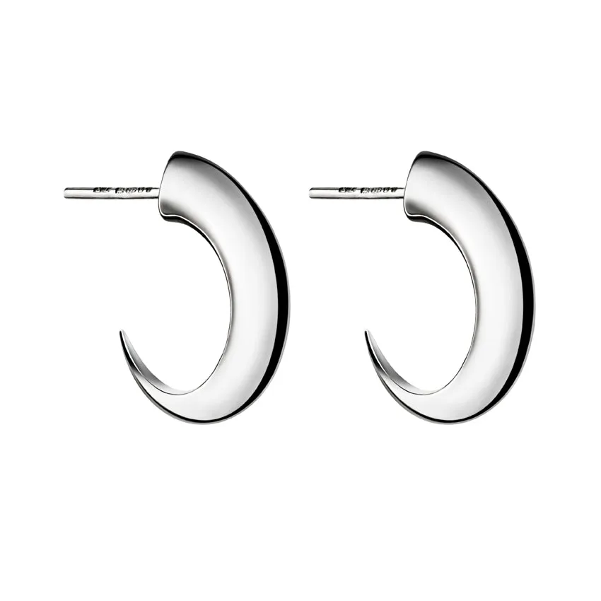 Talon Cat Claw Medium Hoop Earrings - Silver