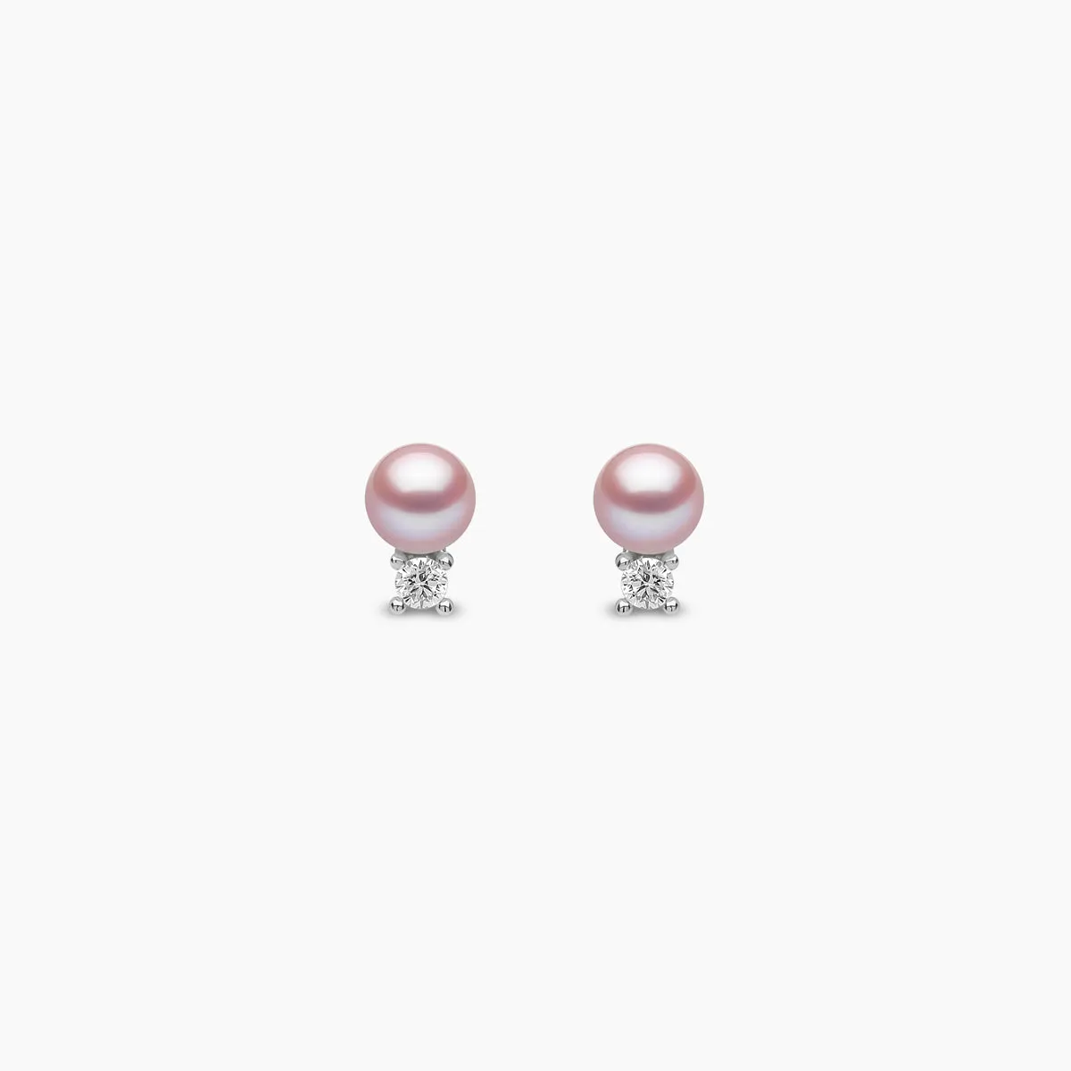 Trend 18K Gold Freshwater Pearl And Diamond Petite Stud Earrings