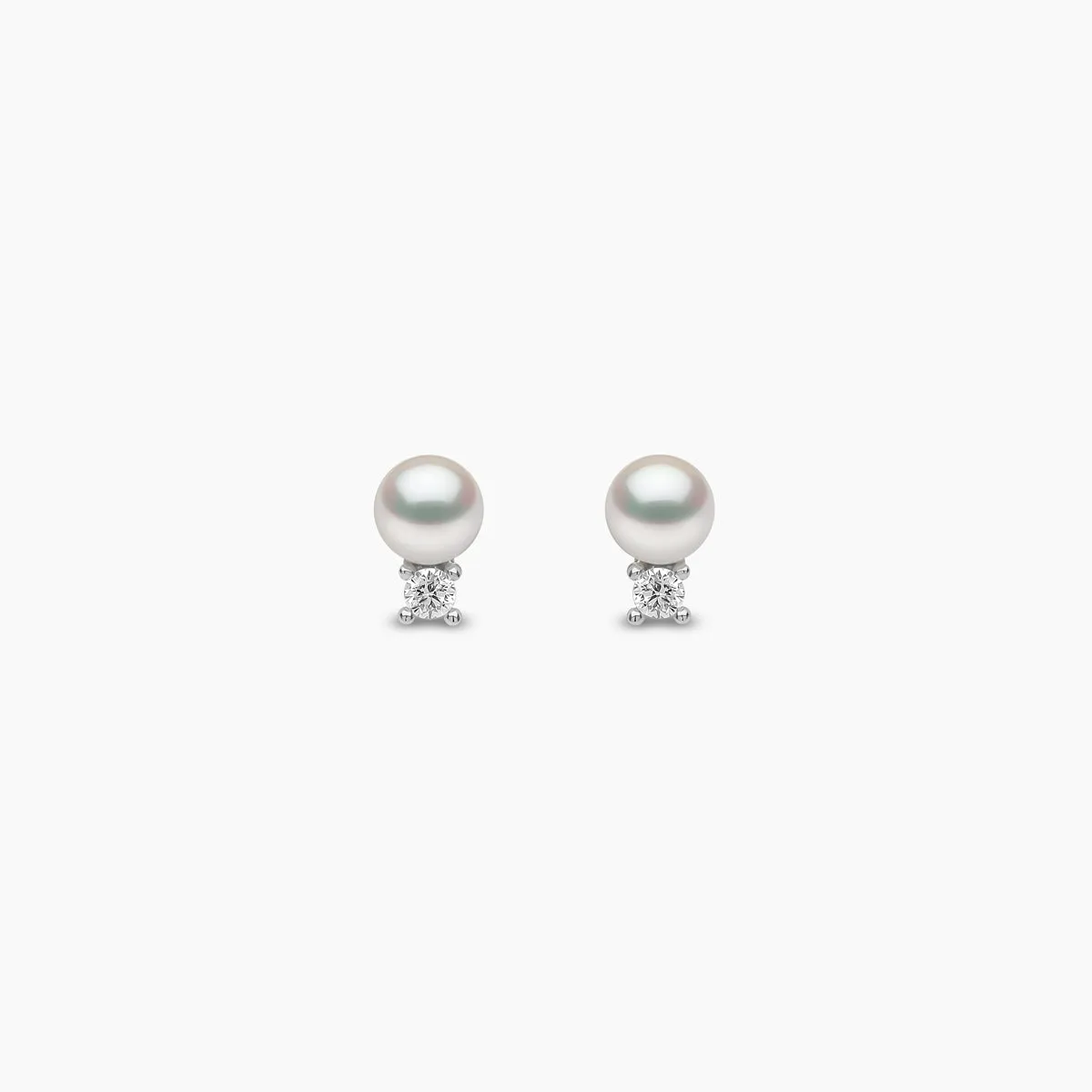 Trend 18K Gold Freshwater Pearl And Diamond Petite Stud Earrings