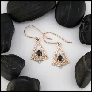 Trinity Knot Drop Earrings with Sapphire