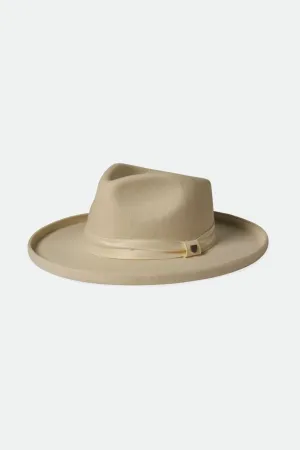 Victoria Felt Fedora - Off White/Off White Satin