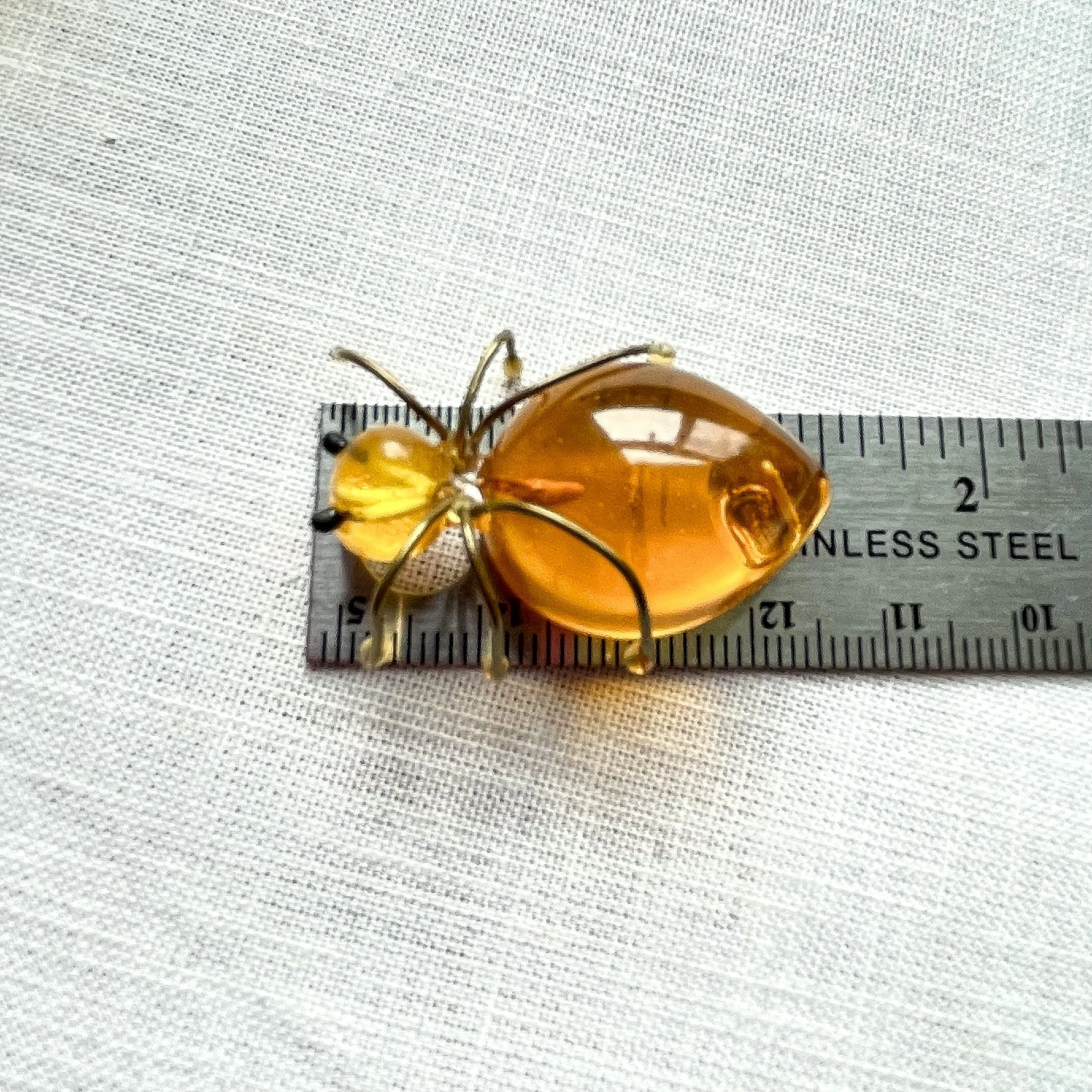 Vintage 30s Lucite Bug Pin, Novelty Brooch