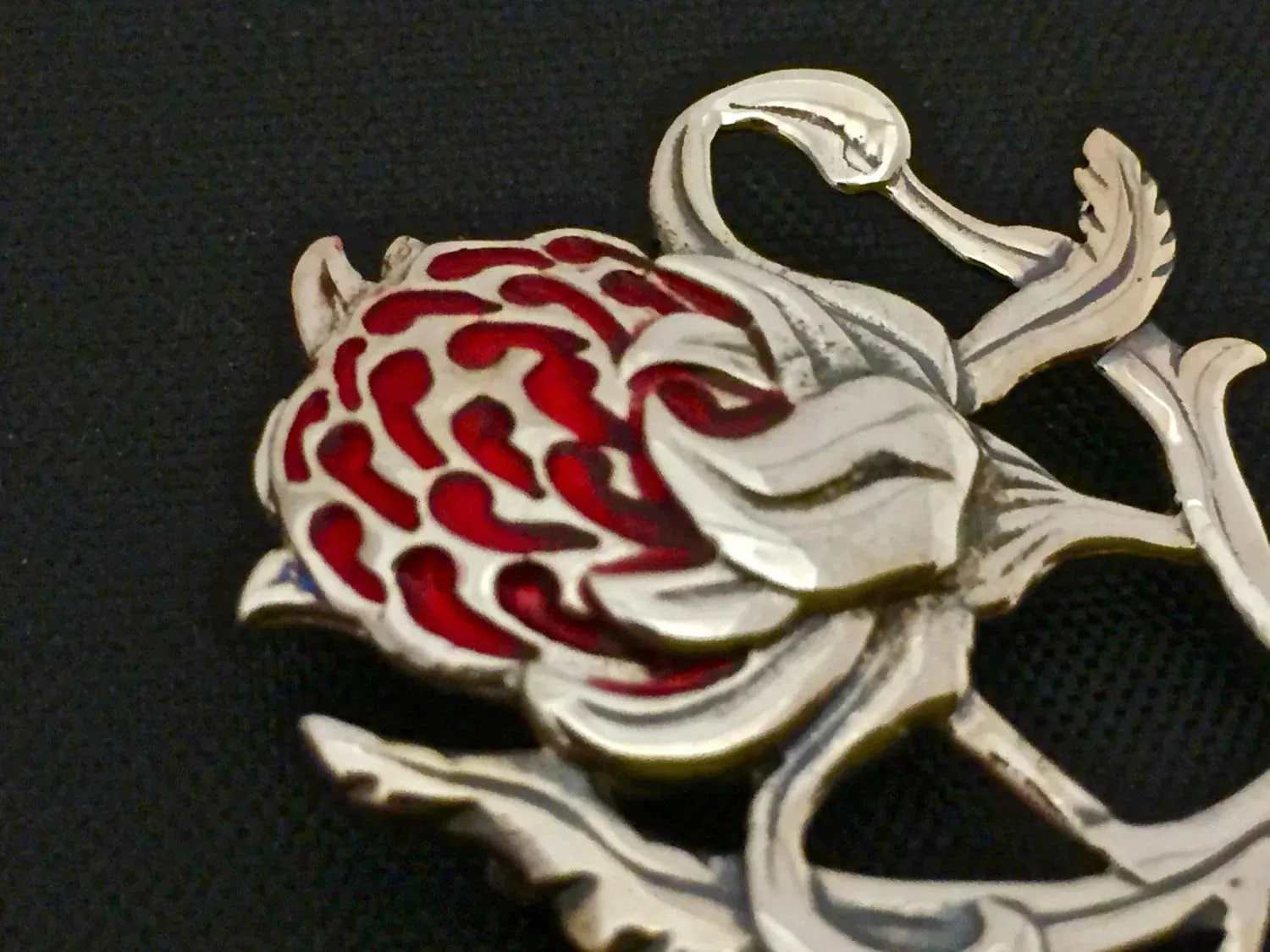 Waratah Enamelled Brooch