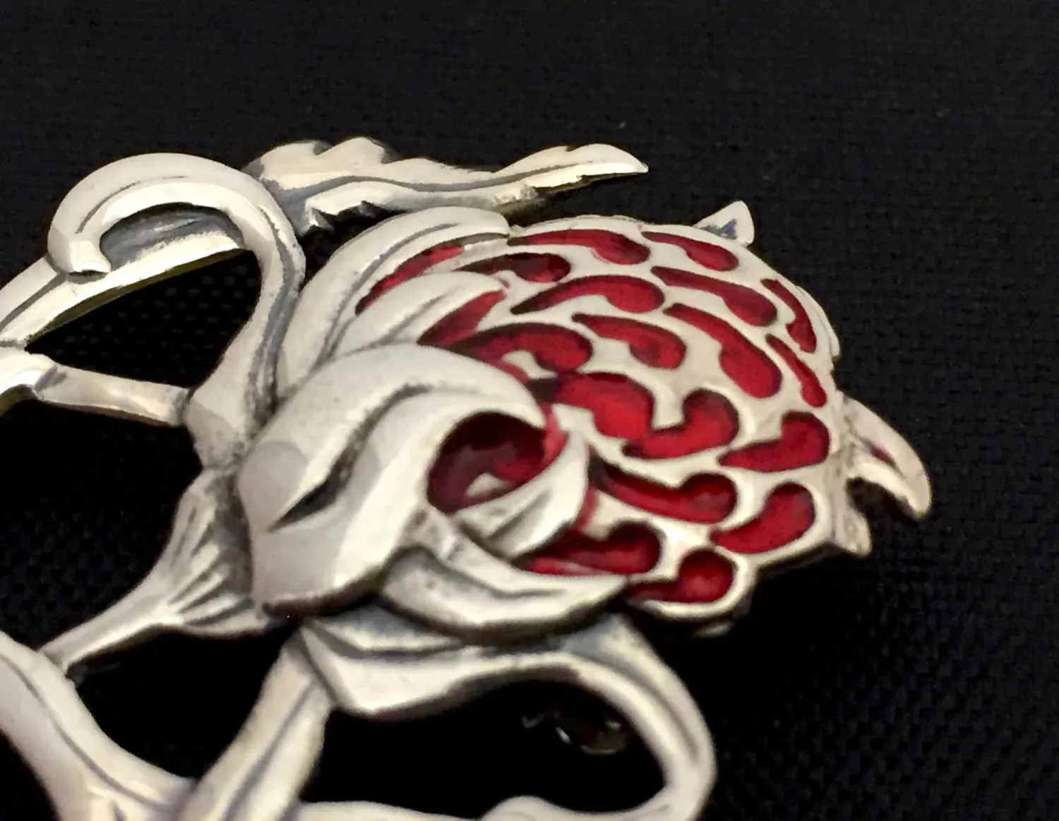 Waratah Enamelled Brooch