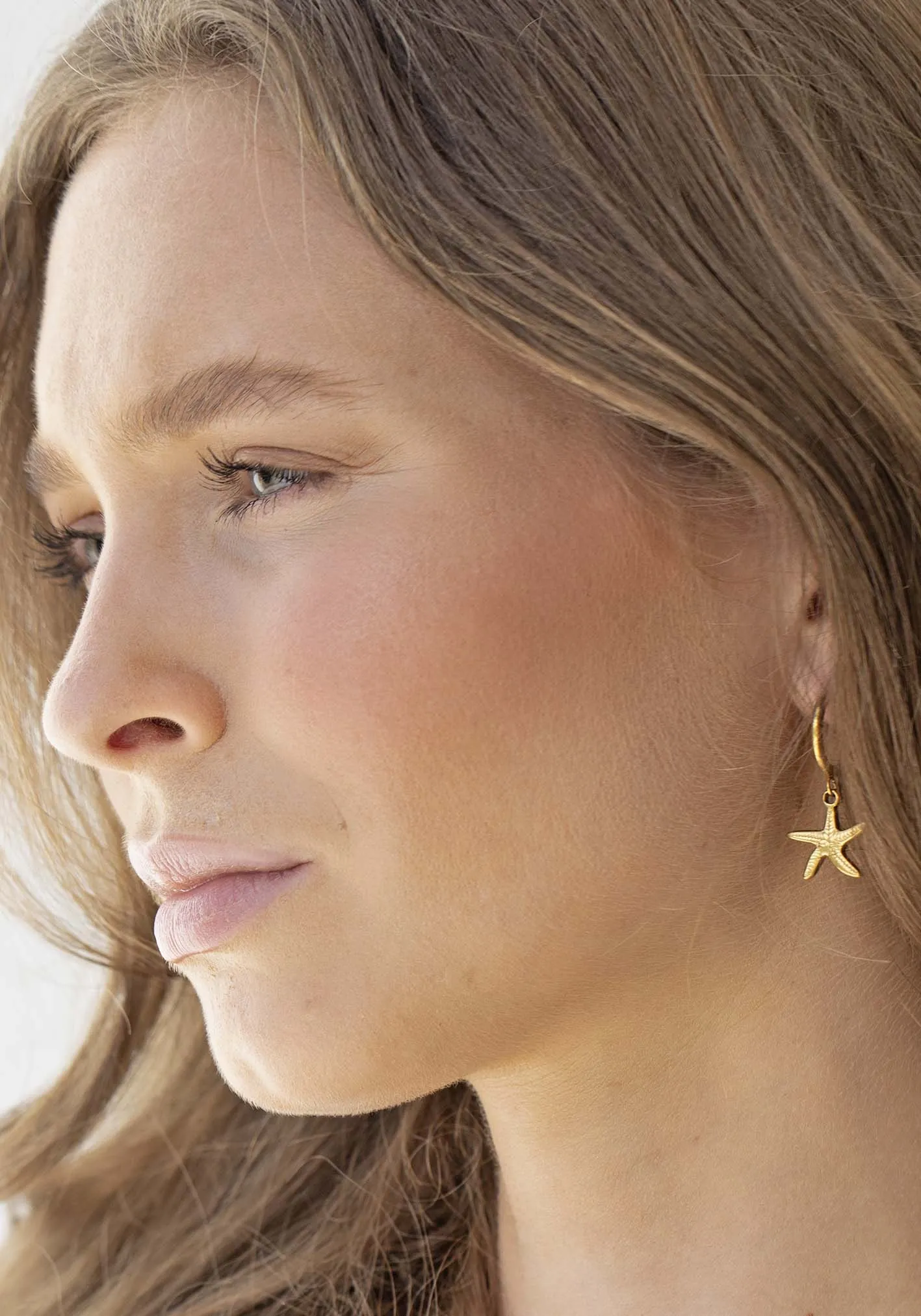 Washed Ashore Starfish Gold Earrings