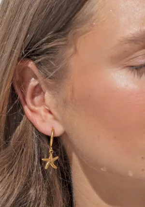 Washed Ashore Starfish Gold Earrings