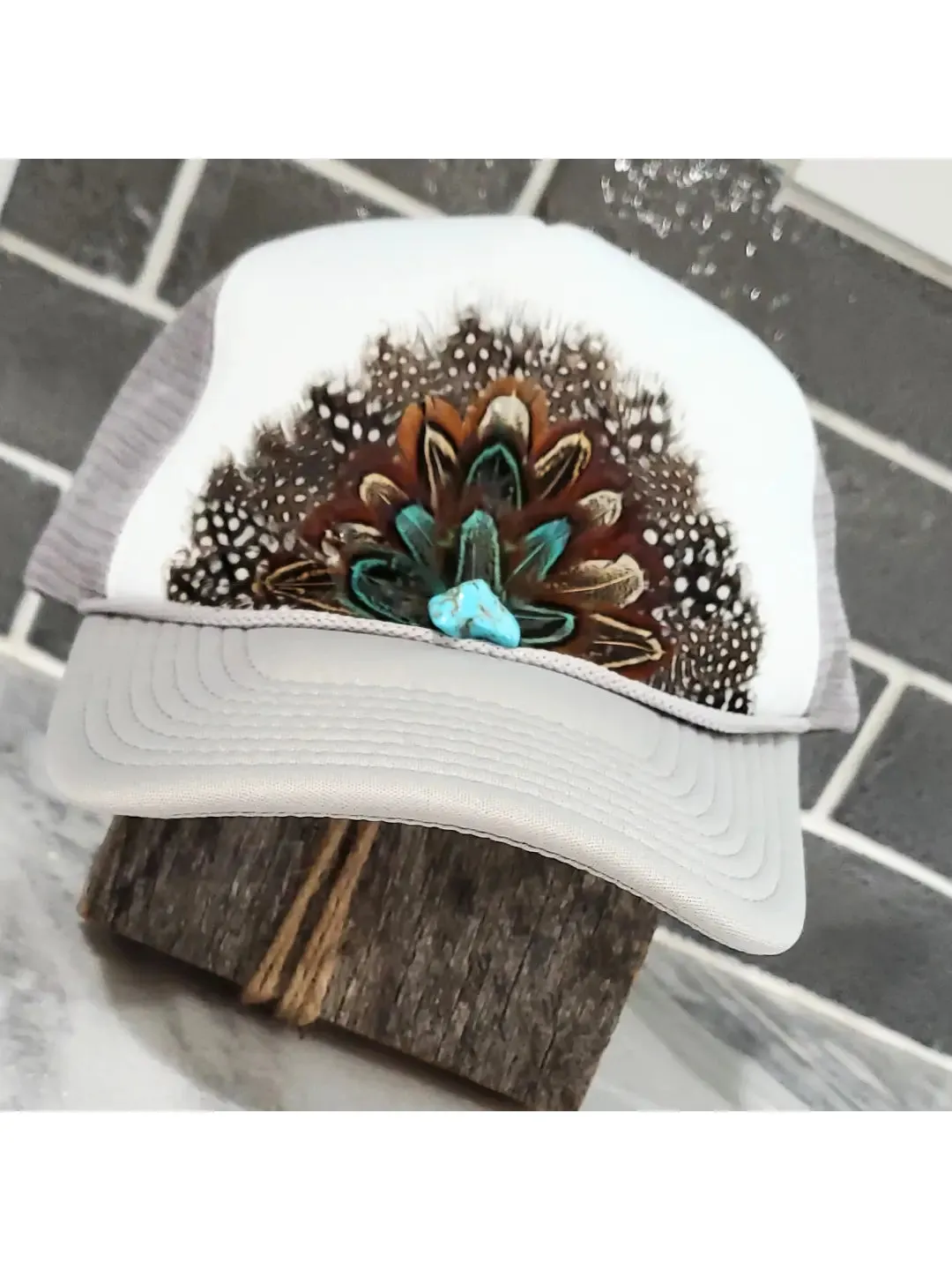 Western Feather Crown Trucker Hat (3 colors)