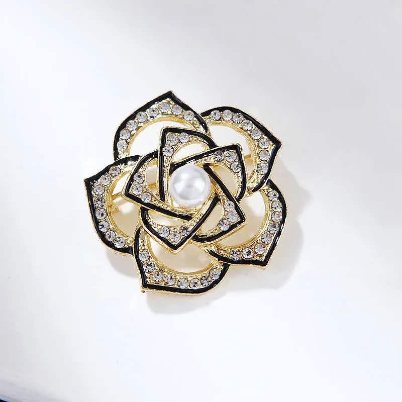 Women's Decorative Hollow Camellia Brooch