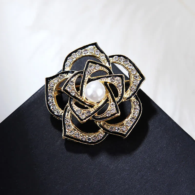 Women's Decorative Hollow Camellia Brooch