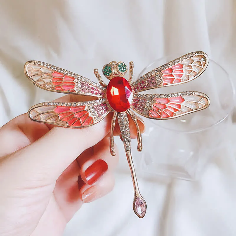 Women's Luxurious Palace Dragonfly Rhinestone Brooch