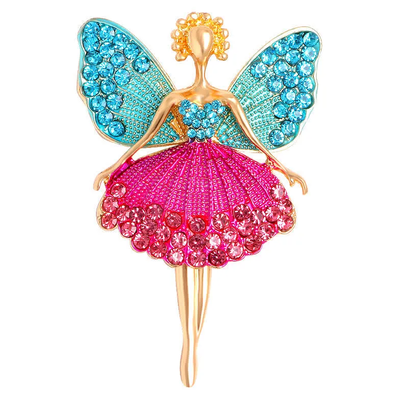 Women's Sparkly Dainty Dress Ballerina Brooch