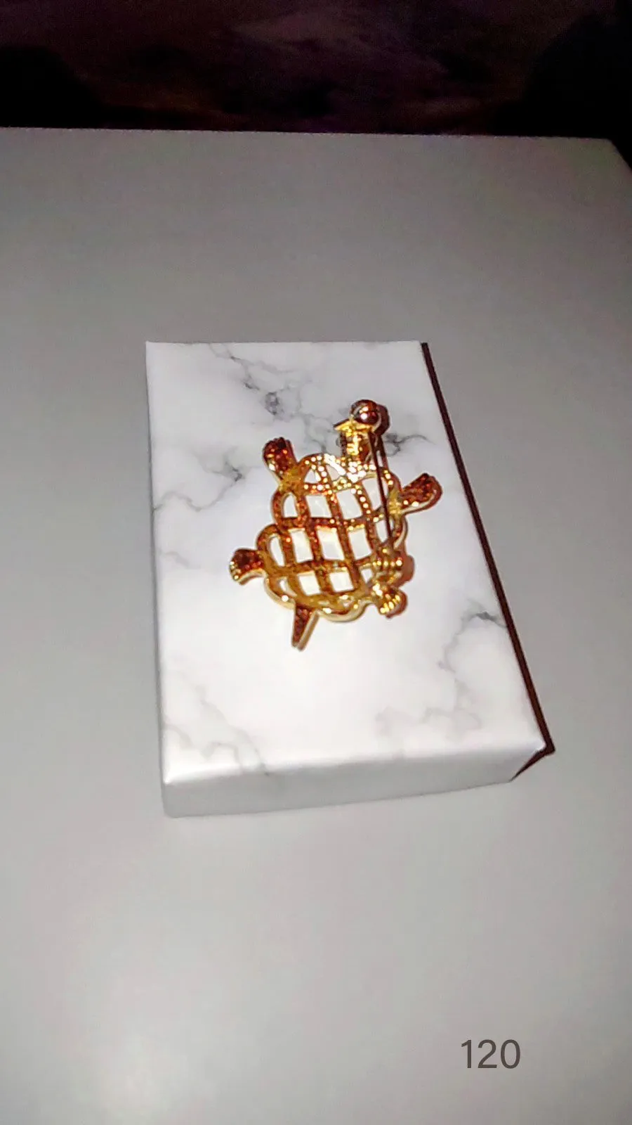 Yellow Gold Filled Turtle Pin Broach