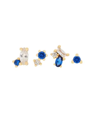 Yoru Blue Crystal Earrings Set